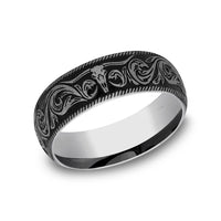 The Longhorn Men's Wedding Band in Tungsten - 8mm Width by Forge