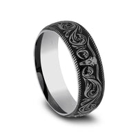 The Longhorn Men's Wedding Band in Tungsten - 8mm Width by Forge