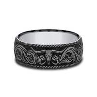The Longhorn Men's Wedding Band in Tungsten - 8mm Width by Forge