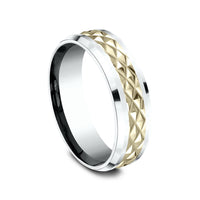 The Luxor Men's Wedding Band in 14K White and Yellow Gold - 7mm Width by Benchmark