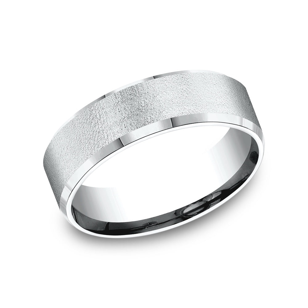 The Major Men's Wedding Band in 14K White Gold - 7mm Width by Benchmark