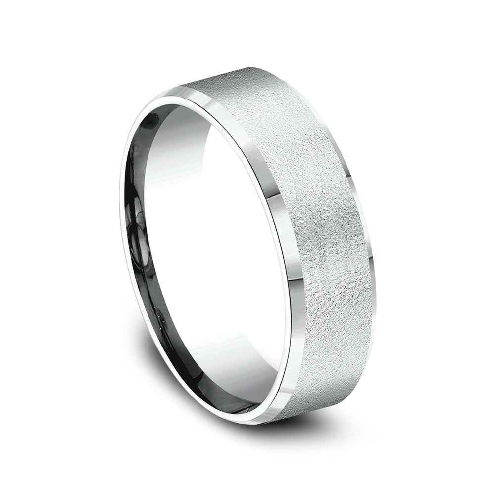 The Major Men's Wedding Band in 14K White Gold - 7mm Width by Benchmark