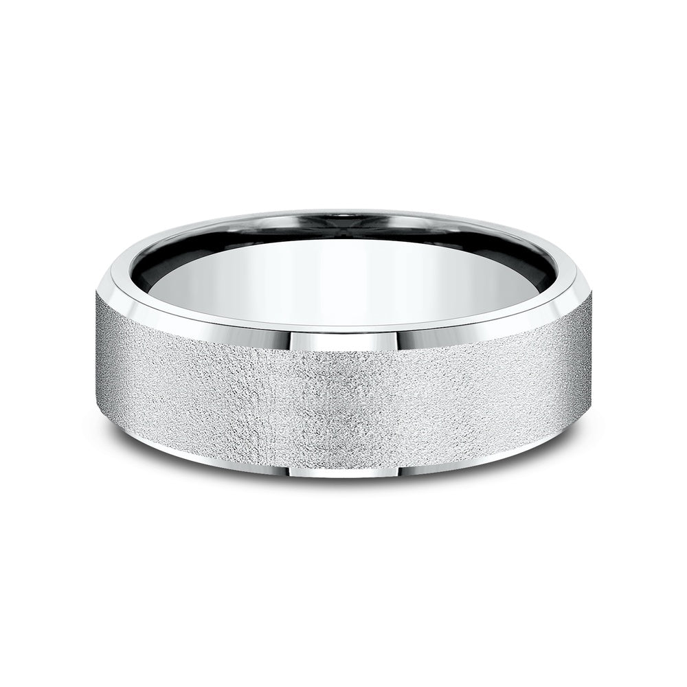 The Major Men's Wedding Band in 14K White Gold - 7mm Width by Benchmark