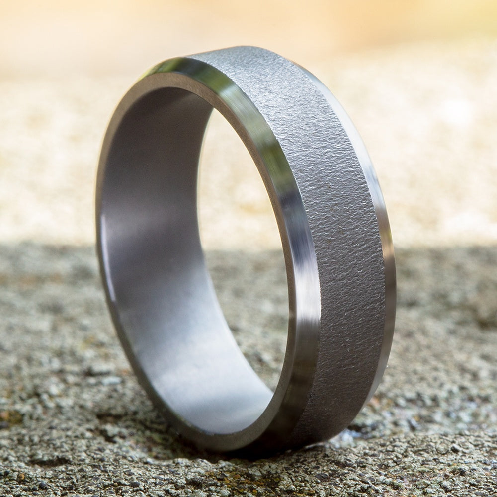The Major Men's Wedding Band in Darkened Tantalum - 7mm Width by Tantalum