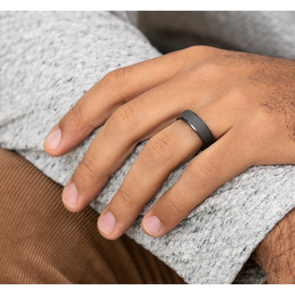 The Major Men's Wedding Band in Darkened Tantalum - 7mm Width by Tantalum