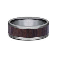The Maker Men's Wedding Band in Grey Tantalum and Wood - 8mm Width by Tantalum