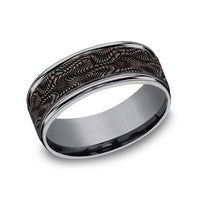The Mamba Men's Wedding Band in Grey Tantalum - 8mm Width by Tantalum