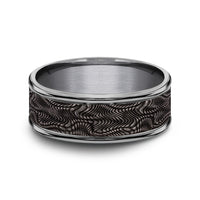 The Mamba Men's Wedding Band in Grey Tantalum - 8mm Width by Tantalum