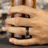 The Mamba Men's Wedding Band in Grey Tantalum - 8mm Width by Tantalum