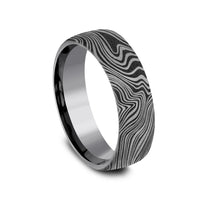 The Marble Men's Wedding Band in Grey Tantalum - 6.5mm Width by Tantalum