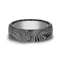 The Marble Men's Wedding Band in Grey Tantalum - 6.5mm Width by Tantalum