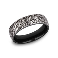 The Master Men's Wedding Band in Grey/Black Titanium - 6.5mm Width by Forge