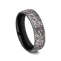 The Master Men's Wedding Band in Grey/Black Titanium - 6.5mm Width by Forge