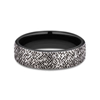 The Master Men's Wedding Band in Grey/Black Titanium - 6.5mm Width by Forge