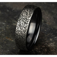 The Master Men's Wedding Band in Grey/Black Titanium - 6.5mm Width by Forge
