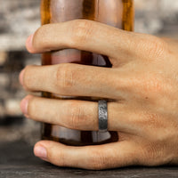 The Master Men's Wedding Band in Grey/Black Titanium - 6.5mm Width by Forge