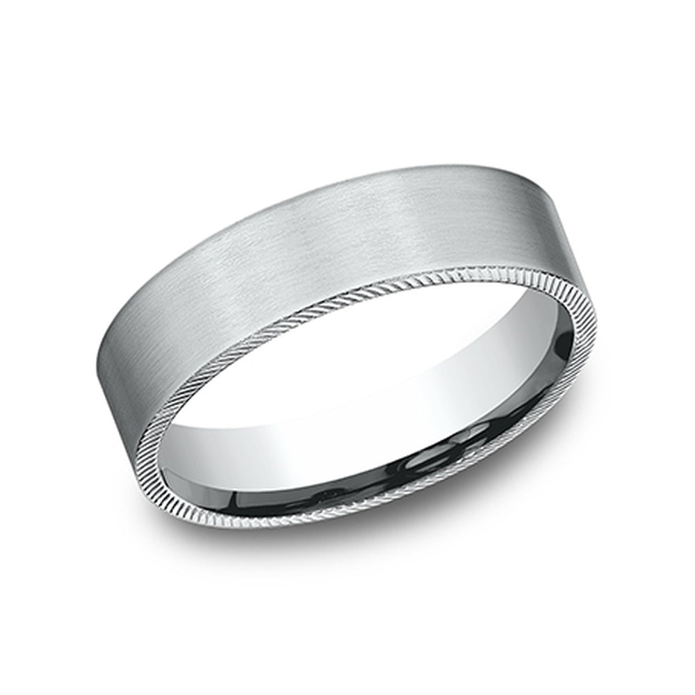 The Mastermind Men's Wedding Band in 14K White Gold - 6.5mm Width by Benchmark