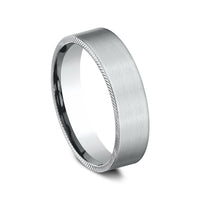 The Mastermind Men's Wedding Band in 14K White Gold - 6.5mm Width by Benchmark