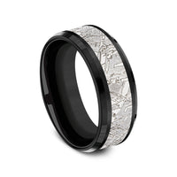The Matrix Men's Wedding Band in Black Titanium and Grey Tantalum - 8mm Width by Tantalum