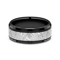 The Matrix Men's Wedding Band in Black Titanium and Grey Tantalum - 8mm Width by Tantalum