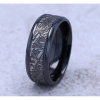 The Matrix Men's Wedding Band in Black Titanium and Grey Tantalum - 8mm Width by Tantalum
