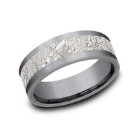 The Matrix Men's Wedding Band in Grey Tantalum - 8mm Width by Tantalum