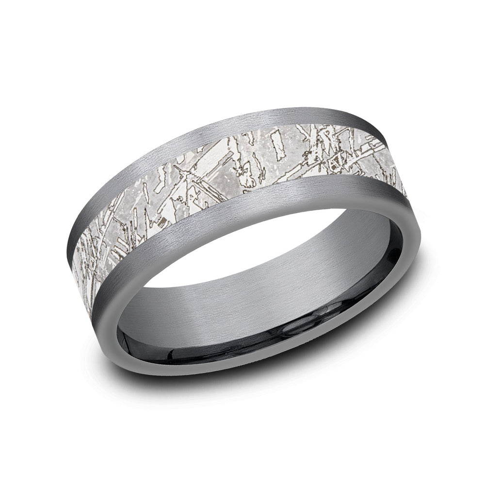 The Matrix Men's Wedding Band in Grey Tantalum - 8mm Width by Tantalum
