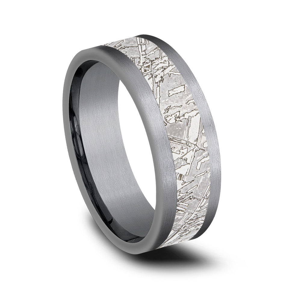 The Matrix Men's Wedding Band in Grey Tantalum - 8mm Width by Tantalum