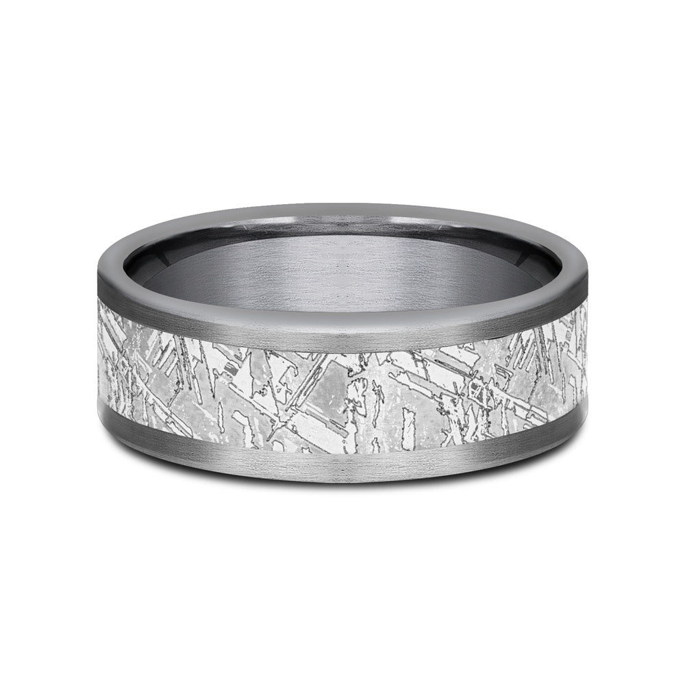 The Matrix Men's Wedding Band in Grey Tantalum - 8mm Width by Tantalum