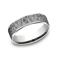 The Max Men's Wedding Band in 14K White Gold and Grey Tantalum - 6.5mm Width by Ammara Stone