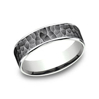 The Max Men's Wedding Band in 14K White Gold and Tantalum - 6.5mm Width by Ammara Stone