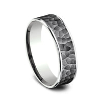 The Max Men's Wedding Band in 14K White Gold and Tantalum - 6.5mm Width by Ammara Stone