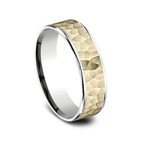 The Max Men's Wedding Band in 14K Yellow and White Gold - 6.5mm Width by Benchmark