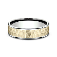 The Max Men's Wedding Band in 14K Yellow and White Gold - 6.5mm Width by Benchmark