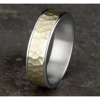The Max Men's Wedding Band in 14K Yellow and White Gold - 6.5mm Width by Benchmark