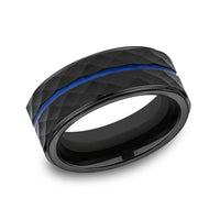 The Mcclane Men's Wedding Band in Black Cobalt - 8mm Width by Forge
