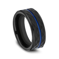 The Mcclane Men's Wedding Band in Black Cobalt - 8mm Width by Forge