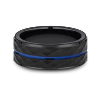 The Mcclane Men's Wedding Band in Black Cobalt - 8mm Width by Forge