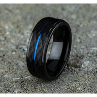 The Mcclane Men's Wedding Band in Black Cobalt - 8mm Width by Forge