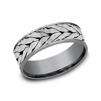 The Medallion Men's Wedding Band in Grey Tantalum and Grey/Black Titanium - 7.5mm Width by Tantalum