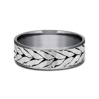 The Medallion Men's Wedding Band in Grey Tantalum and Grey/Black Titanium - 7.5mm Width by Tantalum