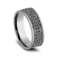 The Mihrab Men's Wedding Band in Tungsten - 7mm Width by Forge