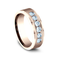 The Monarch Men's Wedding Band in 14K Rose Gold - 7mm Width by Benchmark