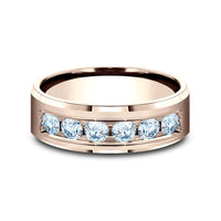 The Monarch Men's Wedding Band in 14K Rose Gold - 7mm Width by Benchmark