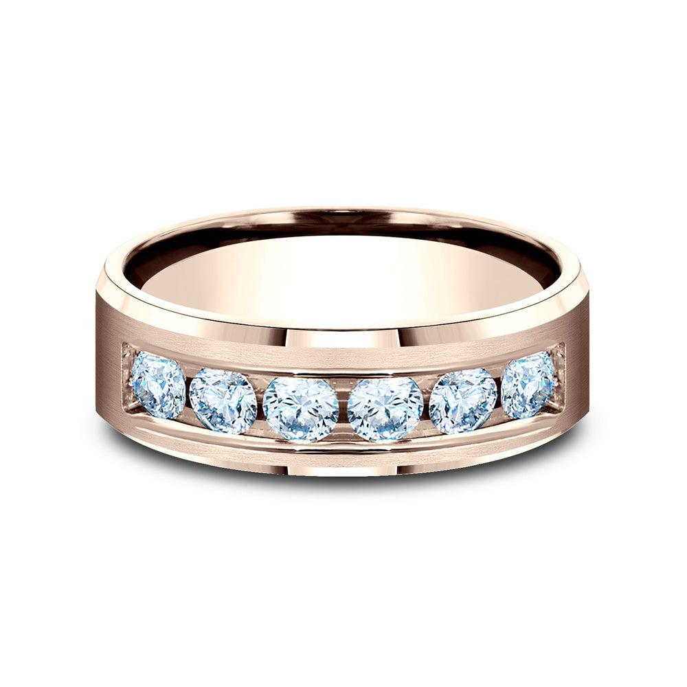 The Monarch Men's Wedding Band in 14K Rose Gold - 7mm Width by Benchmark