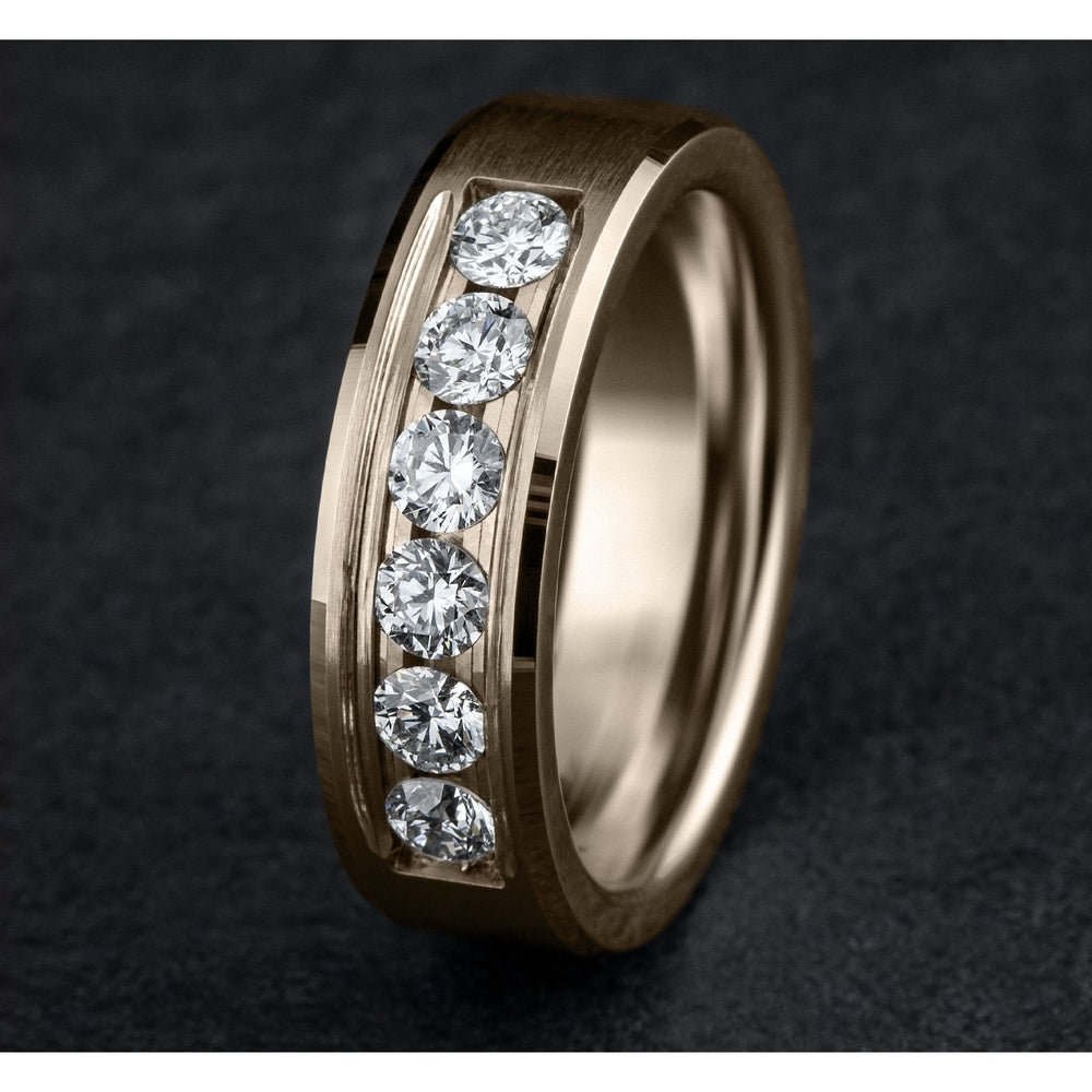 The Monarch Men's Wedding Band in 14K Rose Gold - 7mm Width by Benchmark
