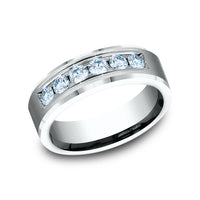 The Monarch Men's Wedding Band in 14K White Gold - 7mm Width by Benchmark