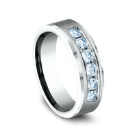 The Monarch Men's Wedding Band in 14K White Gold - 7mm Width by Benchmark