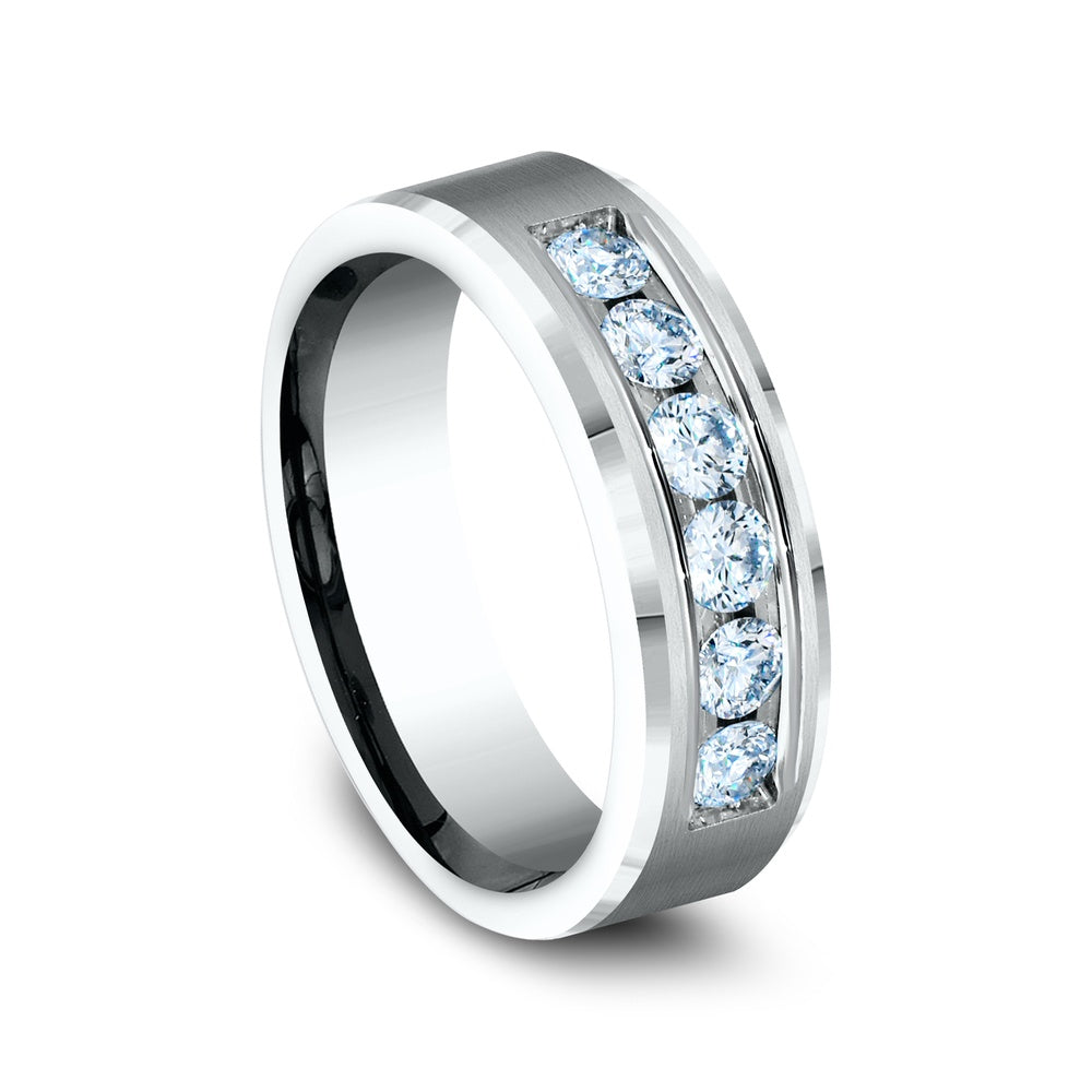 The Monarch Men's Wedding Band in 14K White Gold - 7mm Width by Benchmark