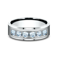 The Monarch Men's Wedding Band in 14K White Gold - 7mm Width by Benchmark
